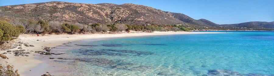 Spiaggia di Tuerredda beach in Sardinia with turquoise water and soft sand