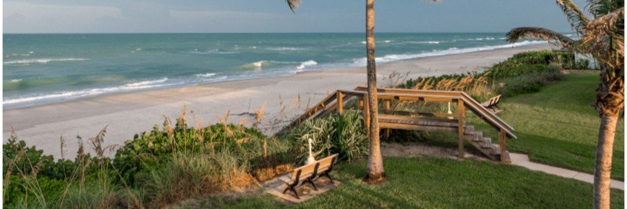Boardwalk and scenic overlook near the Thousand Islands Conservation Area along Florida's Space Coast.