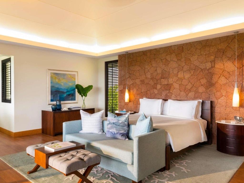 Modern guest suite interior at Raffles Seychelles Praslin Island
