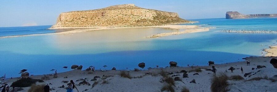 Crete Beaches at Balos Lagoon with white sand and blue water