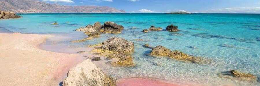 Crete Beaches at Elafonissi Beach with pink sand and turquoise water