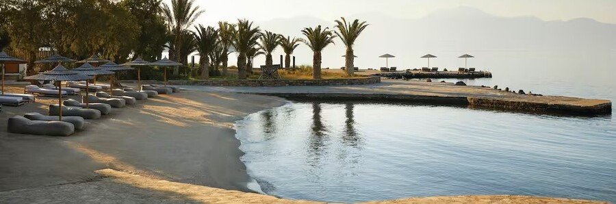 Minos Beach Art Hotel overlooking Crete Beaches and Mirabello Bay