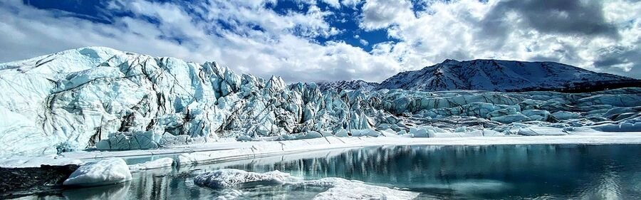Matanuska Glacier Near Anchorage | Beach Travel Destinations Matanuska Glacier with bright blue ice and a glacial lake near Anchorage