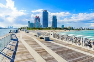 The Best U.S. Beaches For Relaxing, South Pointe Park Pier, Miami Florida
