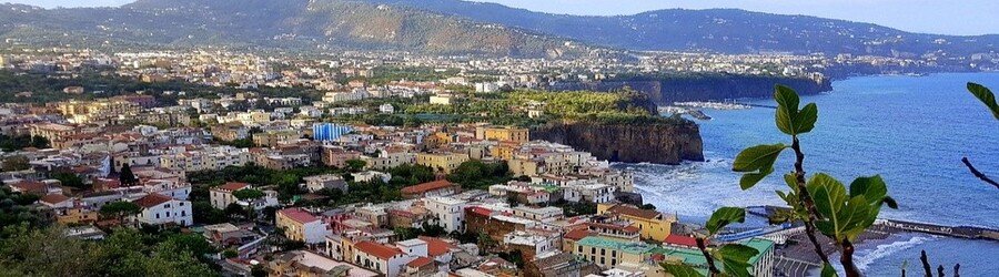 Aerial view of Lungomare di Salerno and the city coastline