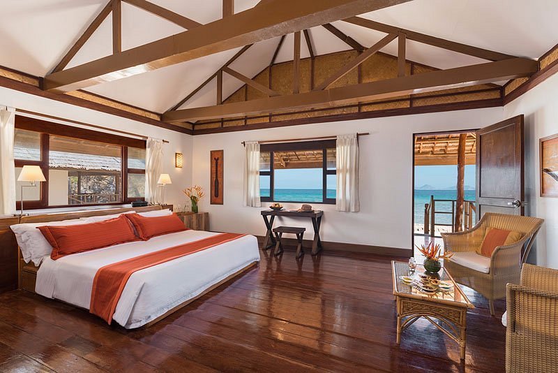 Villa interior at Discovery Coron with ocean view and tropical design