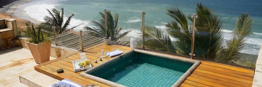 Private plunge pool overlooking Sibaúma Beach at Kilombo Villas & Spa near Praia da Pipa.