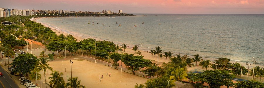 Sunset view over the coastline and beach in Maragogi, Brazil | Beach Travel Destinations Sunset view over the coastline and beach in Maragogi, Brazil