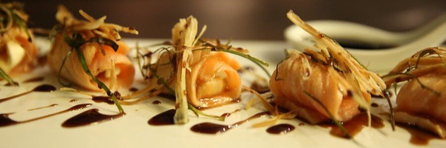 Fresh seafood dish served at a restaurant near Praia do Rosa, Brazil.