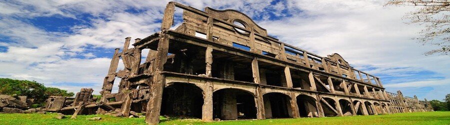 World War II historic building ruins on Corregidor Island Philippines