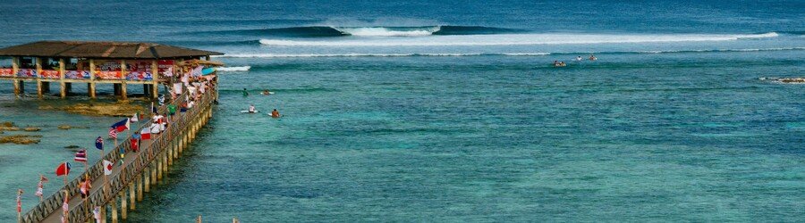 Cloud 9 pier and surf area in Siargao