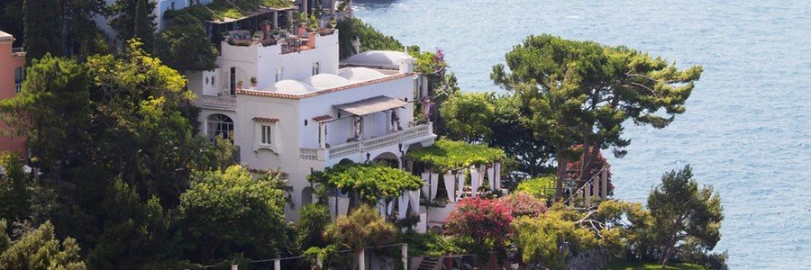 Villa Treville luxury hotel perched on the cliffs above Positano, Italy