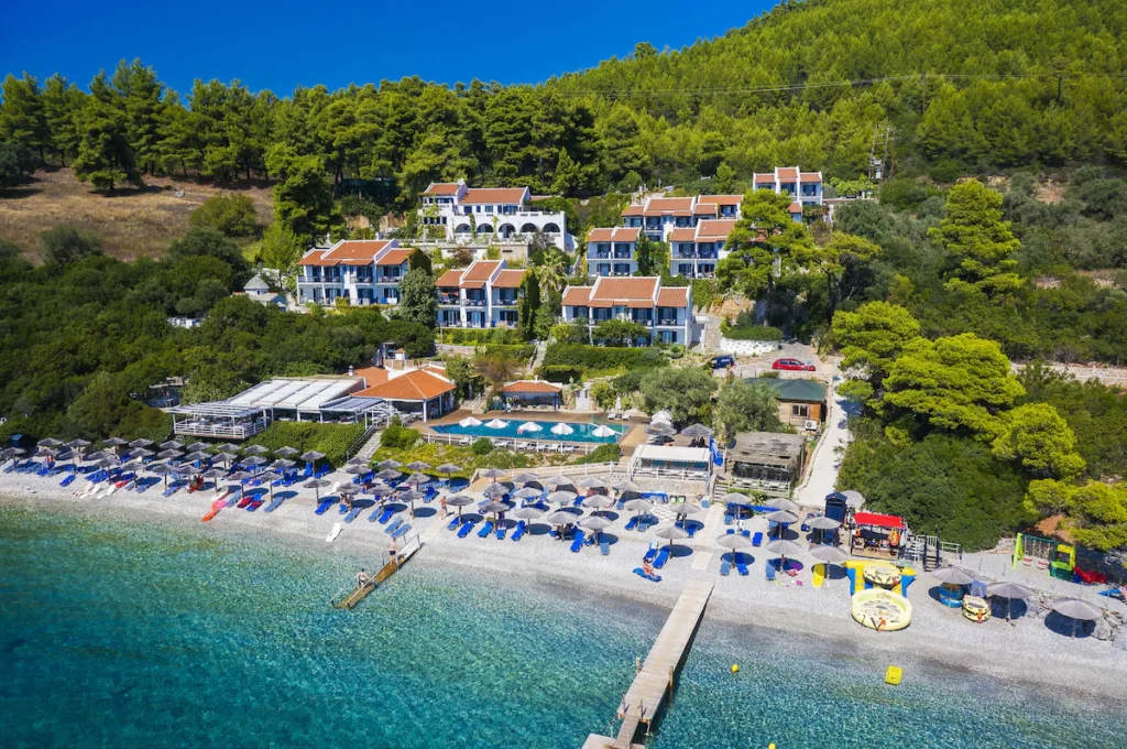Adrina Beach Hotel in Skopelos with beachfront location, sea views, and bright guest rooms
