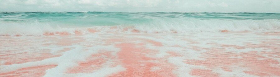 Soft pink sand and turquoise water along the shoreline of Pink Sands Beach on Harbour Island.