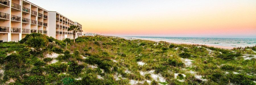 Beacher's Lodge Oceanfront Suites overlooking the dunes and beach in St. Augustine Beach, Florida