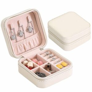 PU Leather Small Jewelry Box, Travel Portable Jewelry Case, Gift Ideas For Frequent Travelers
