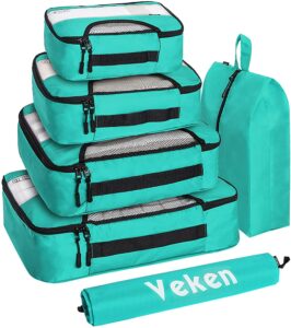 Veken 6 Set Packing Cubes (Multiple Color Choices Available), Gift Ideas For Frequent Travelers