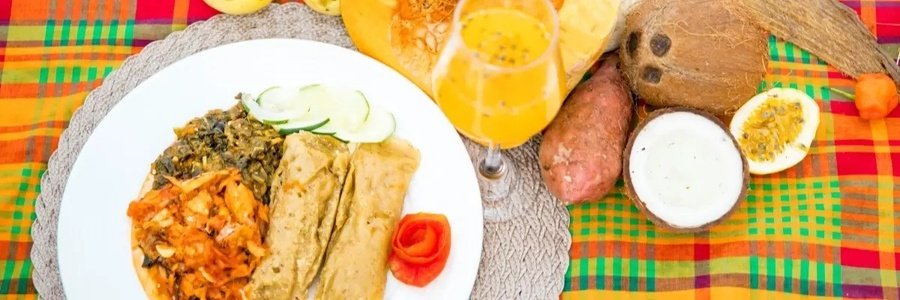 Traditional Antigua and Barbuda food with local dishes, tropical fruit, and Caribbean cuisine