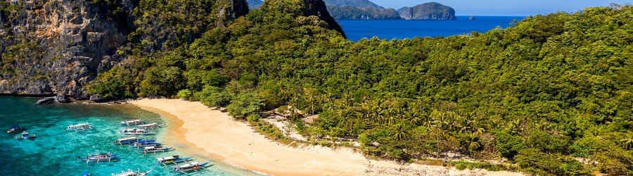 Philippines Limestone Cliffs Tropical Beach