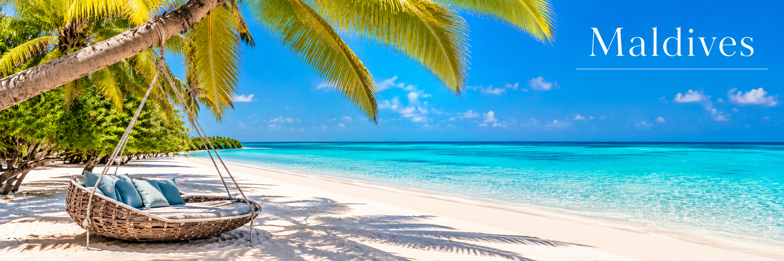 Maldives tropical paradise with white sand, turquoise water, and palm trees, showcasing some of the most beautiful beaches in the world.