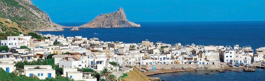Marettimo island village with white houses and blue sea in the Egadi Islands