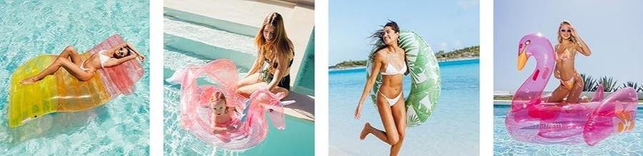 FUNBOY Super Clear Chaise Lounger – best inflatable pool lounger for the beach or pool, durable clear design with cup holder