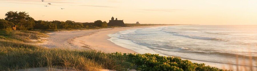 Sunrise over the beach and pier in Gulfport Mississippi