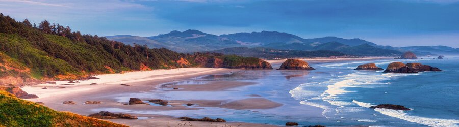 Sea stacks and colorful coastal scenery along a beautiful stretch of the Oregon Coast.