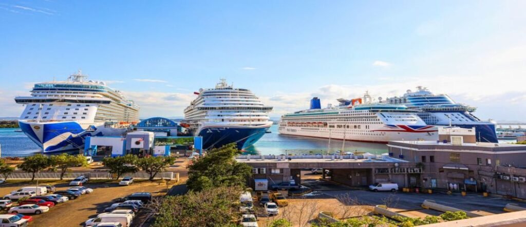 Cruise ships docked at the San Juan Puerto Rico cruise port