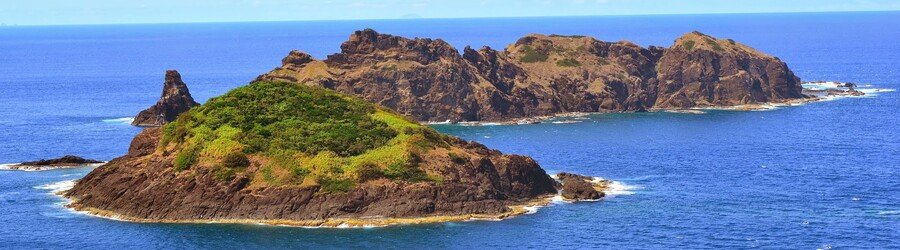 Dos Hermanos Islands near Pagudpud Ilocos Norte surrounded by deep blue sea