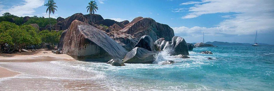 Granite boulders and turquoise water at The Baths on Virgin Gorda