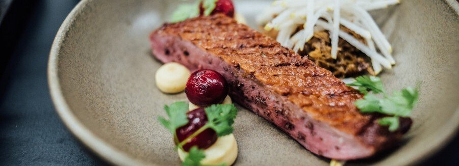 Baltic Sea regional cuisine plated dish from a restaurant on Rügen Island Germany