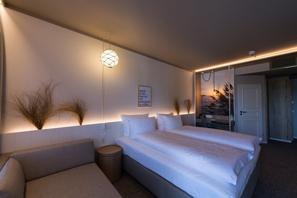 Modern guest room at Hafenhotel zu Putbus in Lauterbach on Rügen Island