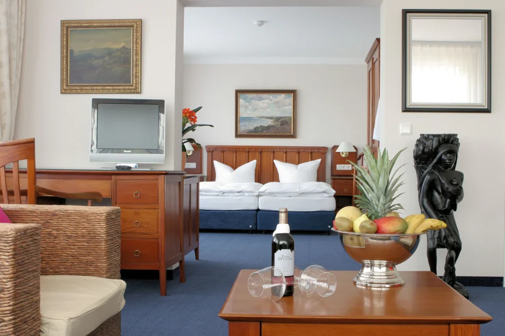 Sunset view over the Rügischer Bodden near Hotel Badehaus Goor