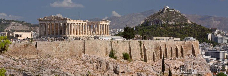 Acropolis and Parthenon in Athens Greece overlooking the city skyline