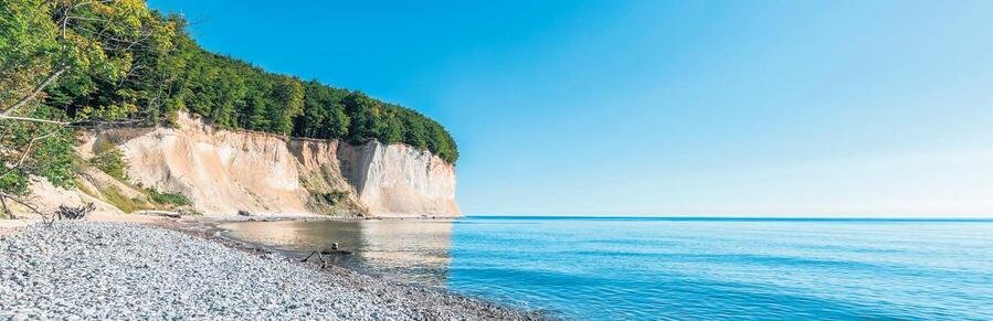 White chalk cliffs along the Baltic Sea in Jasmund National Park on Rügen Island