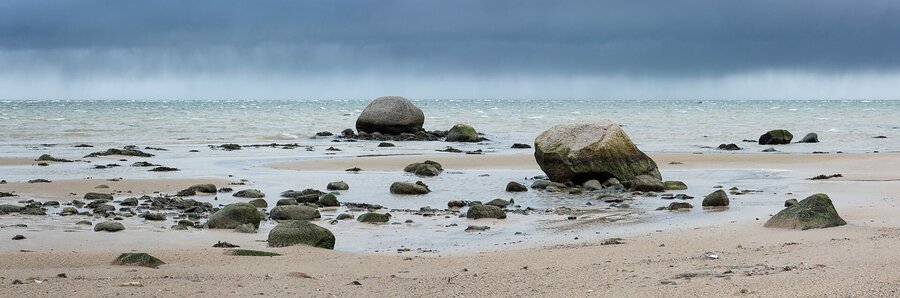 Stone beach along the Baltic Sea near Lohme on Rügen Island Germany