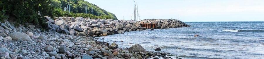 Rocky stone beach along the Baltic Sea near Lohme on Rügen Island
