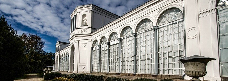 Historic Putbus Orangerie building in Schlosspark on Rügen Island
