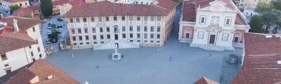 Piazza dei Cavalieri in Pisa with historic buildings and open square