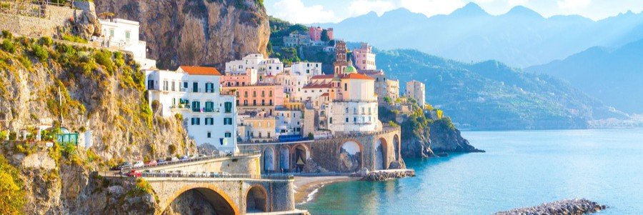 Coastal view near Cagliari with cliffs and buildings
