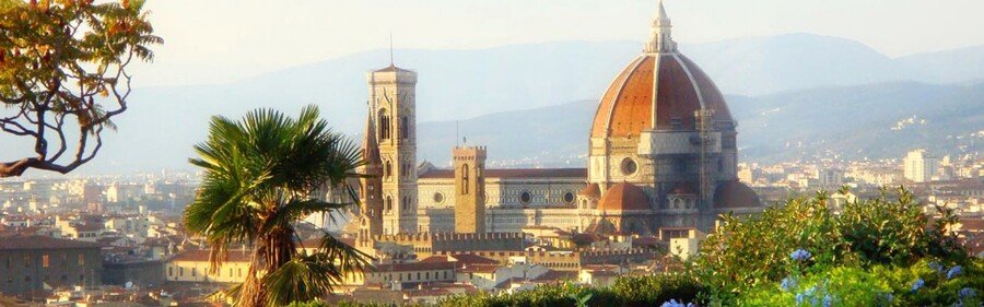 Florence skyline with Duomo cathedral and city view from above