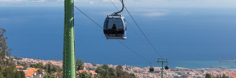 cable car from Funchal to Monte with ocean views