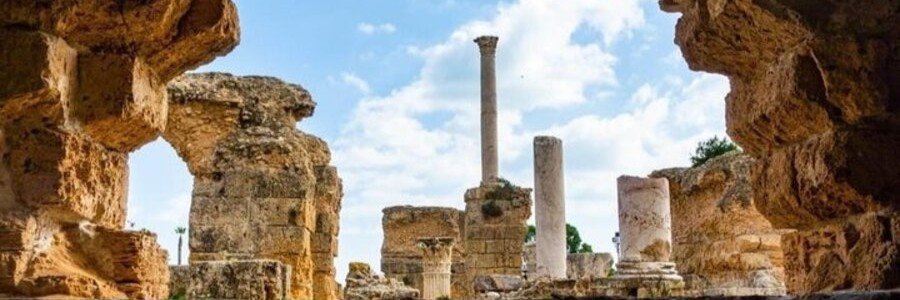 Ancient Carthage ruins accessible from La Goulette Port in Tunisia