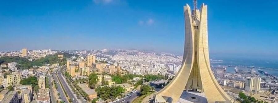 Martyrs’ Memorial in Algiers overlooking the city and harbor, a major landmark near Algiers Port.