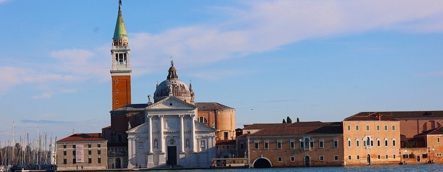 Church of San Giorgio overlooking Portofino harbor and coastline