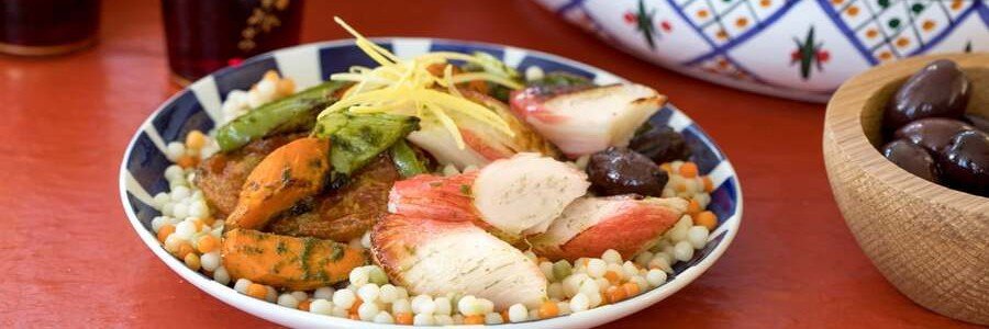 Traditional Moroccan seafood tagine served in Tangier.