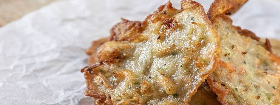 Tortillitas de camarones crispy shrimp fritters from Cádiz served as a traditional Spanish tapa