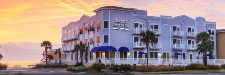 Seaside Amelia Inn beachfront hotel located steps from the ocean on Amelia Island, Florida.