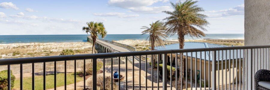 Amelia Island Oceanfront Retreat | Beach Travel Destinations Oceanfront balcony view from Amelia Island Oceanfront Retreat at Terraces at Beachside.